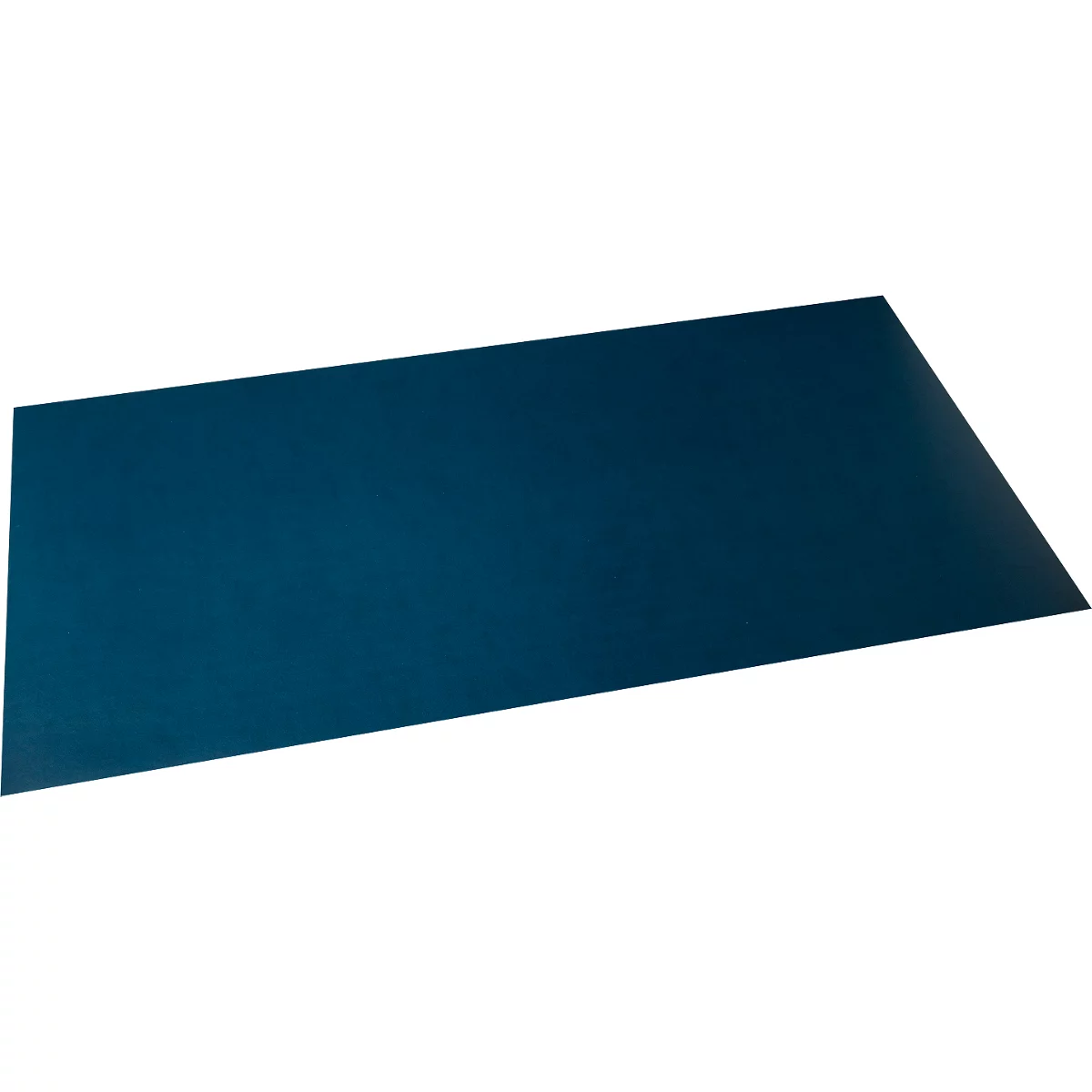 Blaues rechteckiges Papier oder Material, leicht schräg von oben abgebildet.