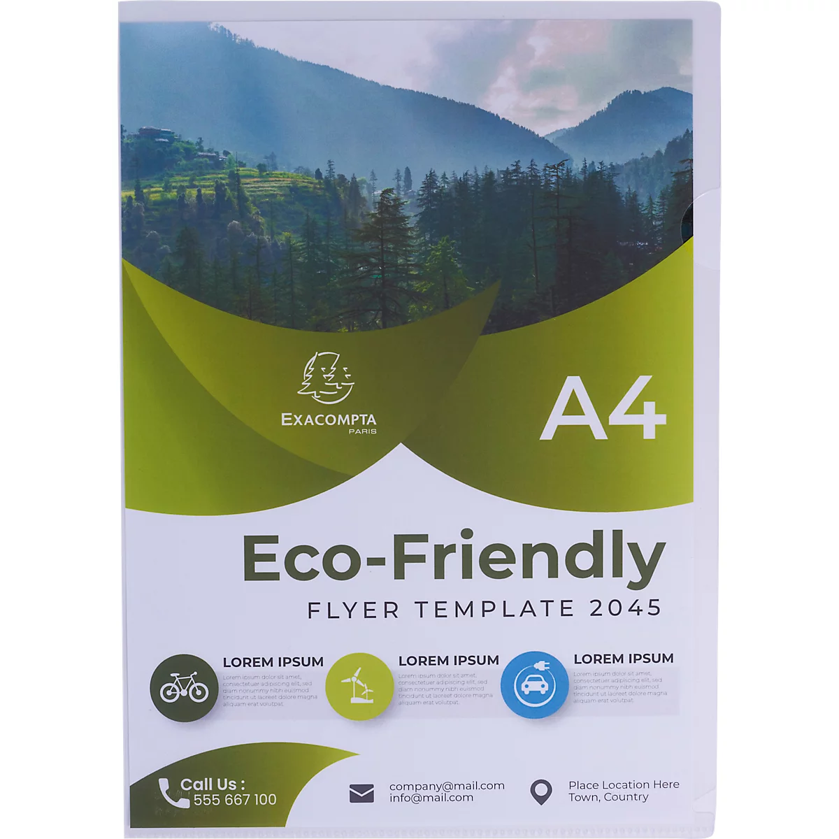 Exacompta Sichthüllen Forever, für DIN A4, Recycling-Polypropylen, 120µ, genarbt, transparent, 100 Stück