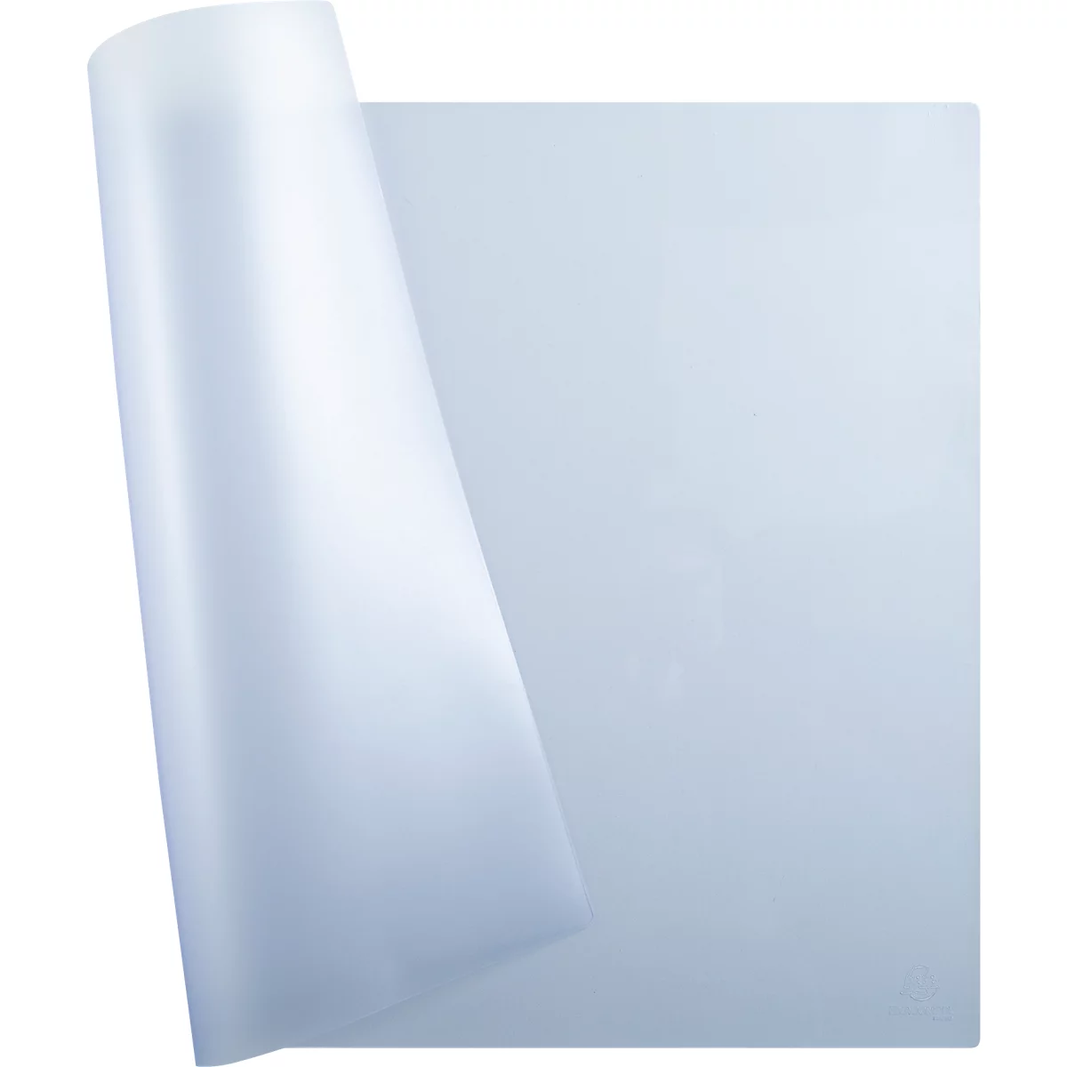 Feuille de papier blanche roulée, révélant une partie de l'arrière-plan.