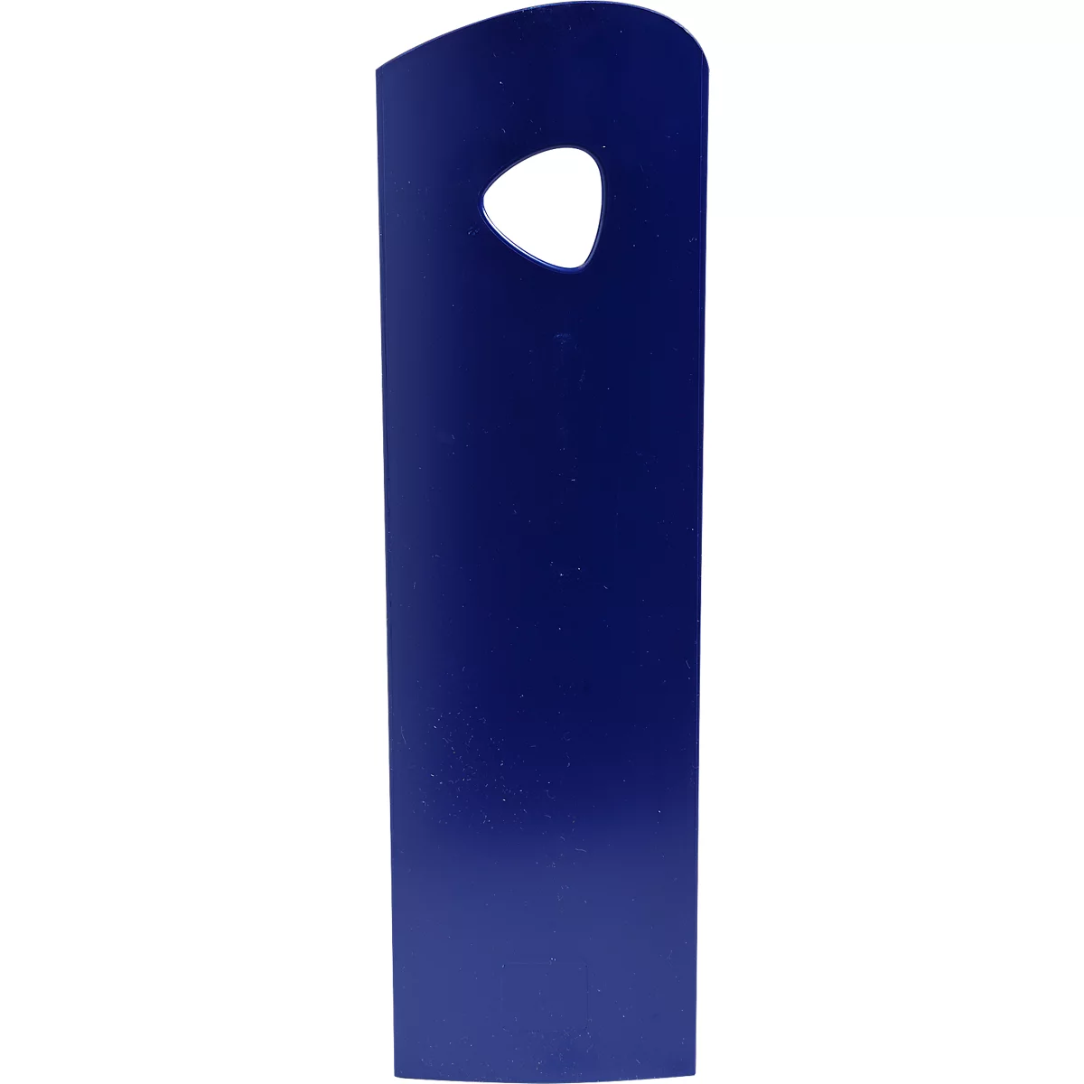 Blaues Schild mit Griffloch.