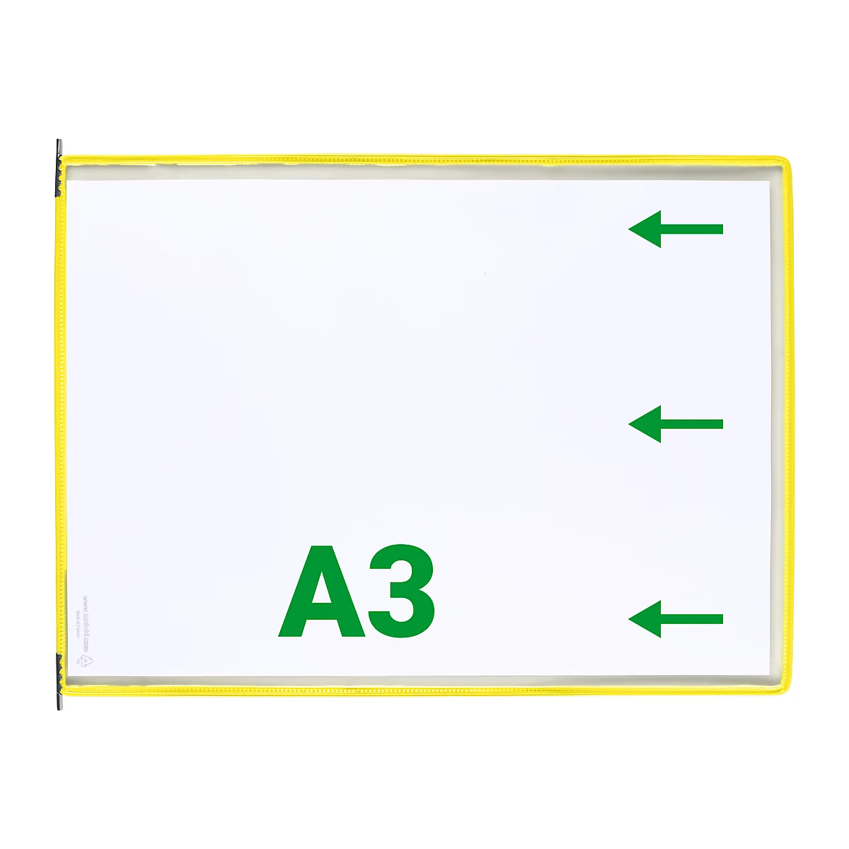 Expositor Tarifold DIN A3 apaisado, 10 piezas, todos los sistemas de soporte, pivote metálico, amarillo