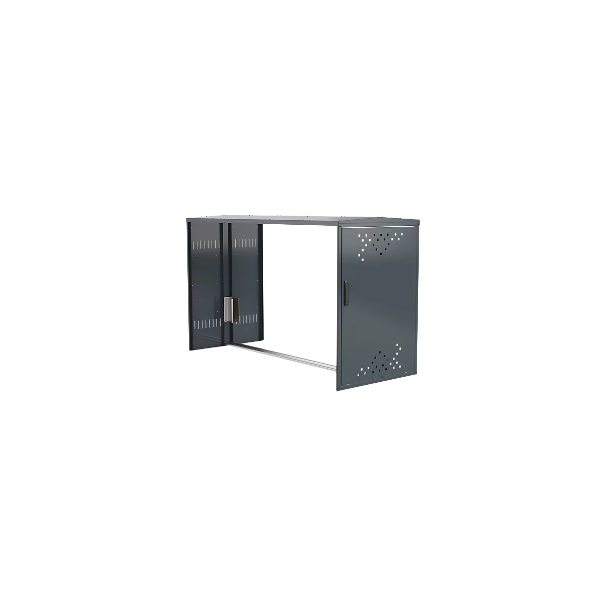 Extension sans parois latérales pour garage à vélos BikeBox 1G avec toit à double pente, gris anthracite RAL 7016