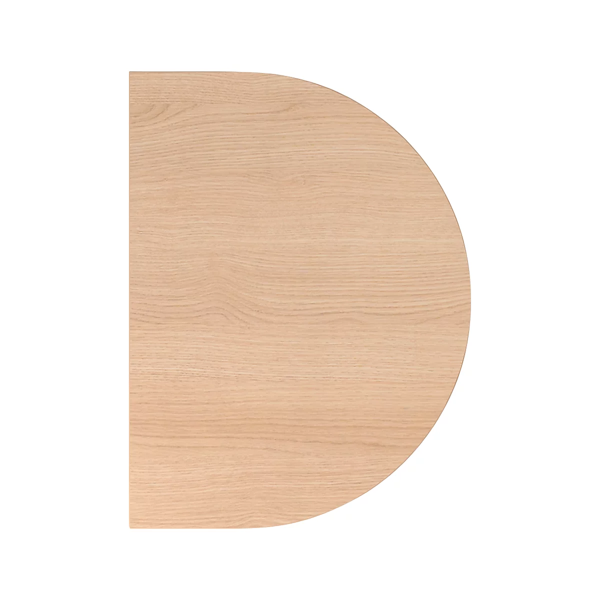 Section of a table top made of light wood. The grain is clearly visible.