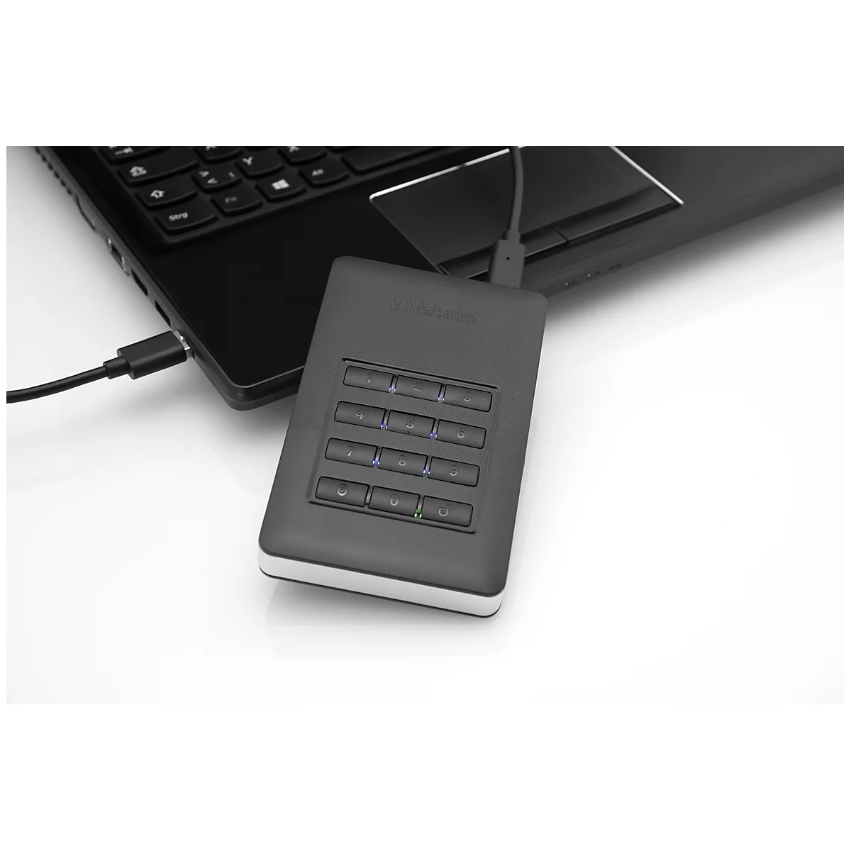 Externe Festplatte Verbatim Store'n' Go Secure HDD, USB 2.0 bis 3.1, Kennwortschutz, f. Windows & Mac, 1 TB