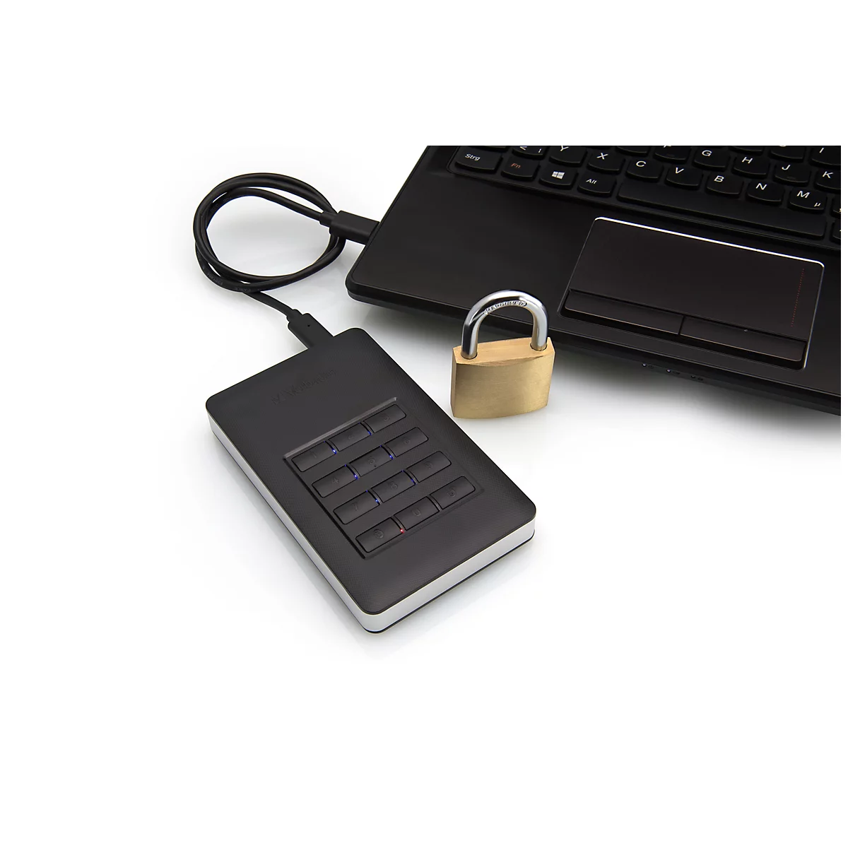 Externe harde schijf Verbatim Store'n' Go Secure HDD, USB 2.0 tot 3.1, wachtwoordbeveiliging, voor Windows & Mac, 1 TB