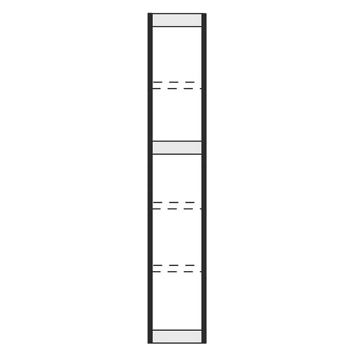 extremo, para estantería de acero PROGRESS 2000, Al 2250 x P 500 mm, plata