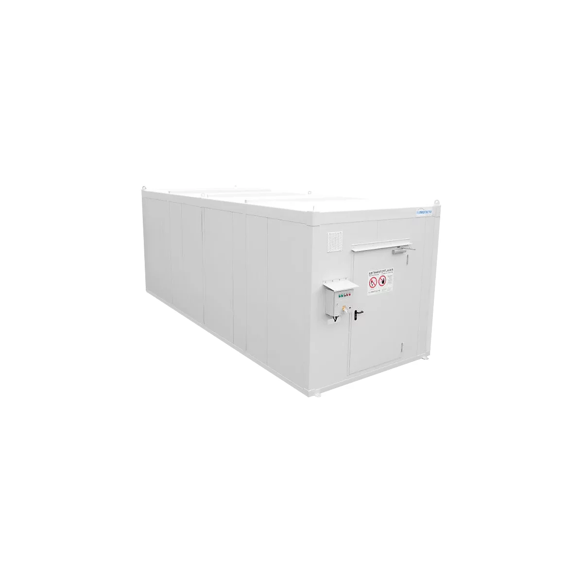 F-SAFE Gefahrstoffcontainer F90 BLS 24120 DIBt, isoliert, RAL 9002 grauweiß, B 12110 x T 2443 x H 2549 mm, 3300 l Auffangvolumen