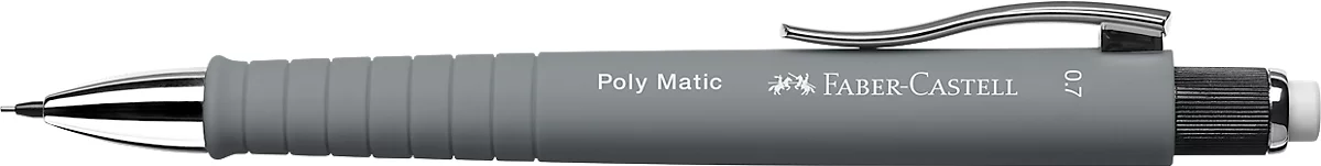 Faber-Castell Druckbleistift Poly Matic, Minenstärke 0,7 mm, nachfüllbar, grau