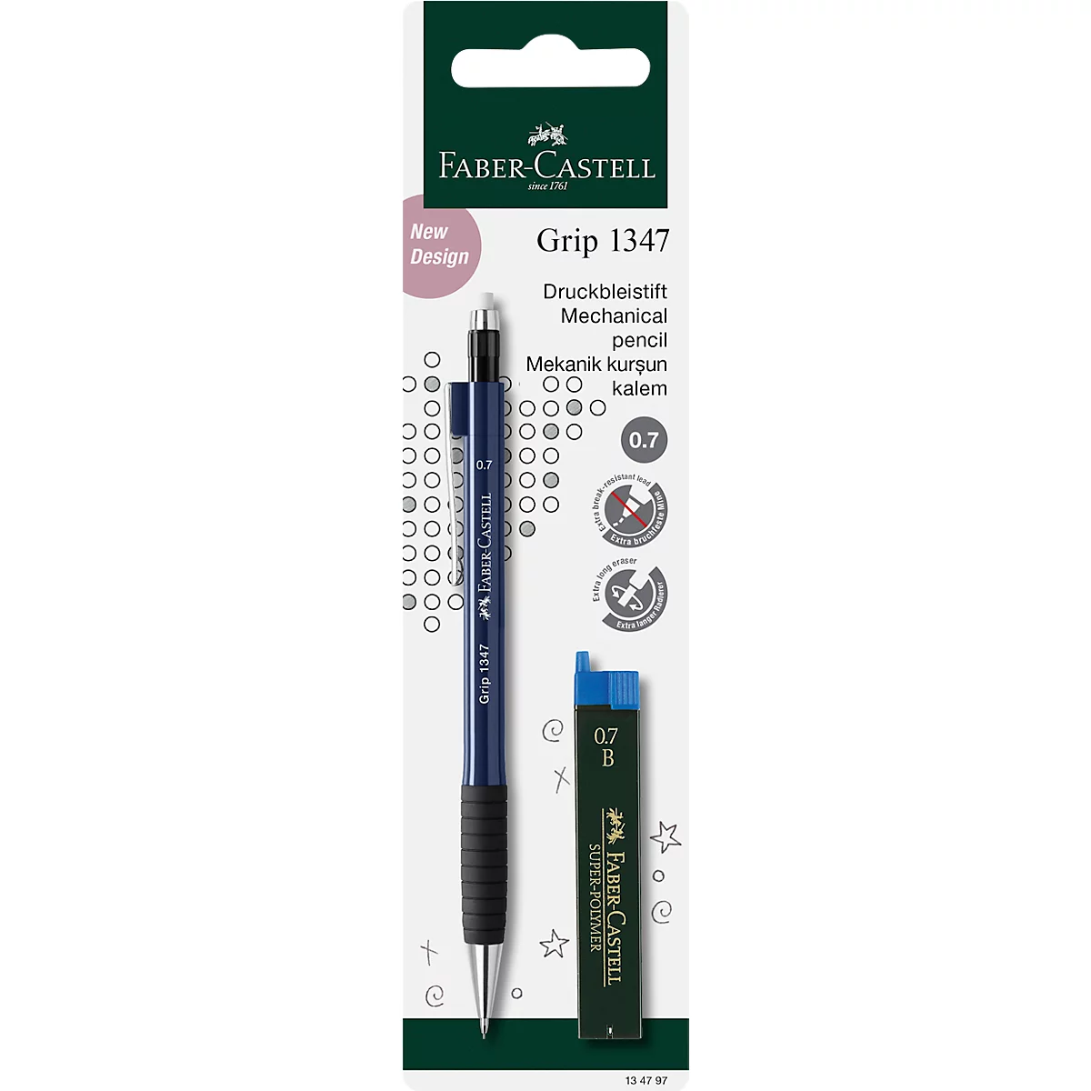 FABER-CASTELL vulpotlood Grip, blauw, 0,7 mm