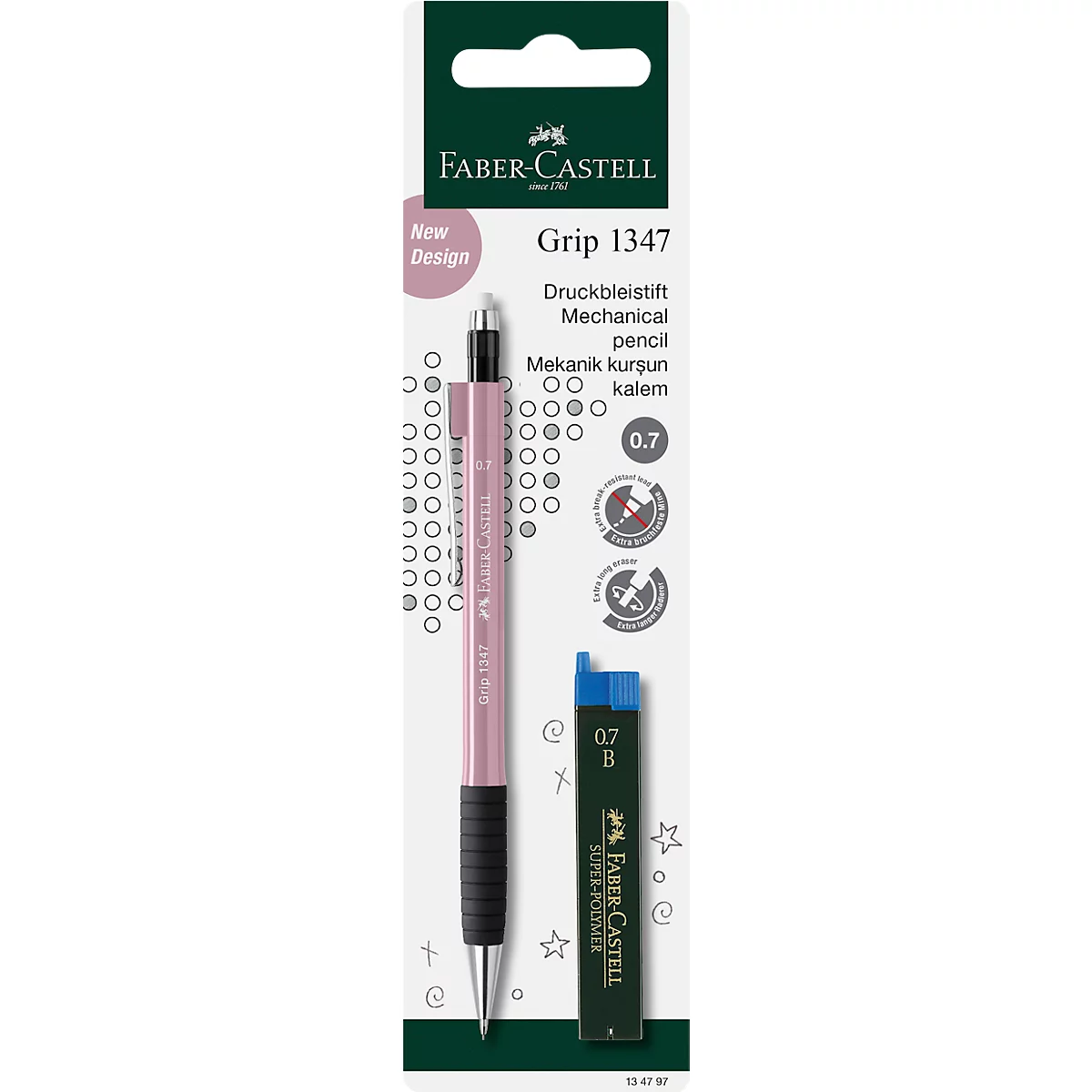 FABER-CASTELL vulpotlood Grip, blauw, 0,7 mm