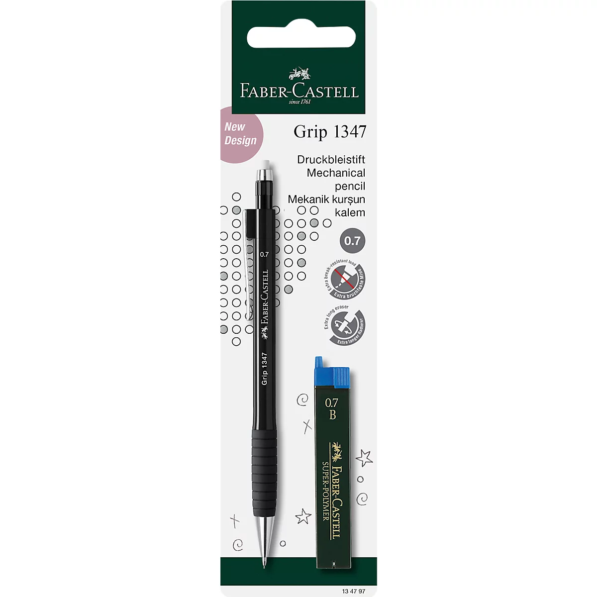 FABER-CASTELL vulpotlood Grip, blauw, 0,7 mm