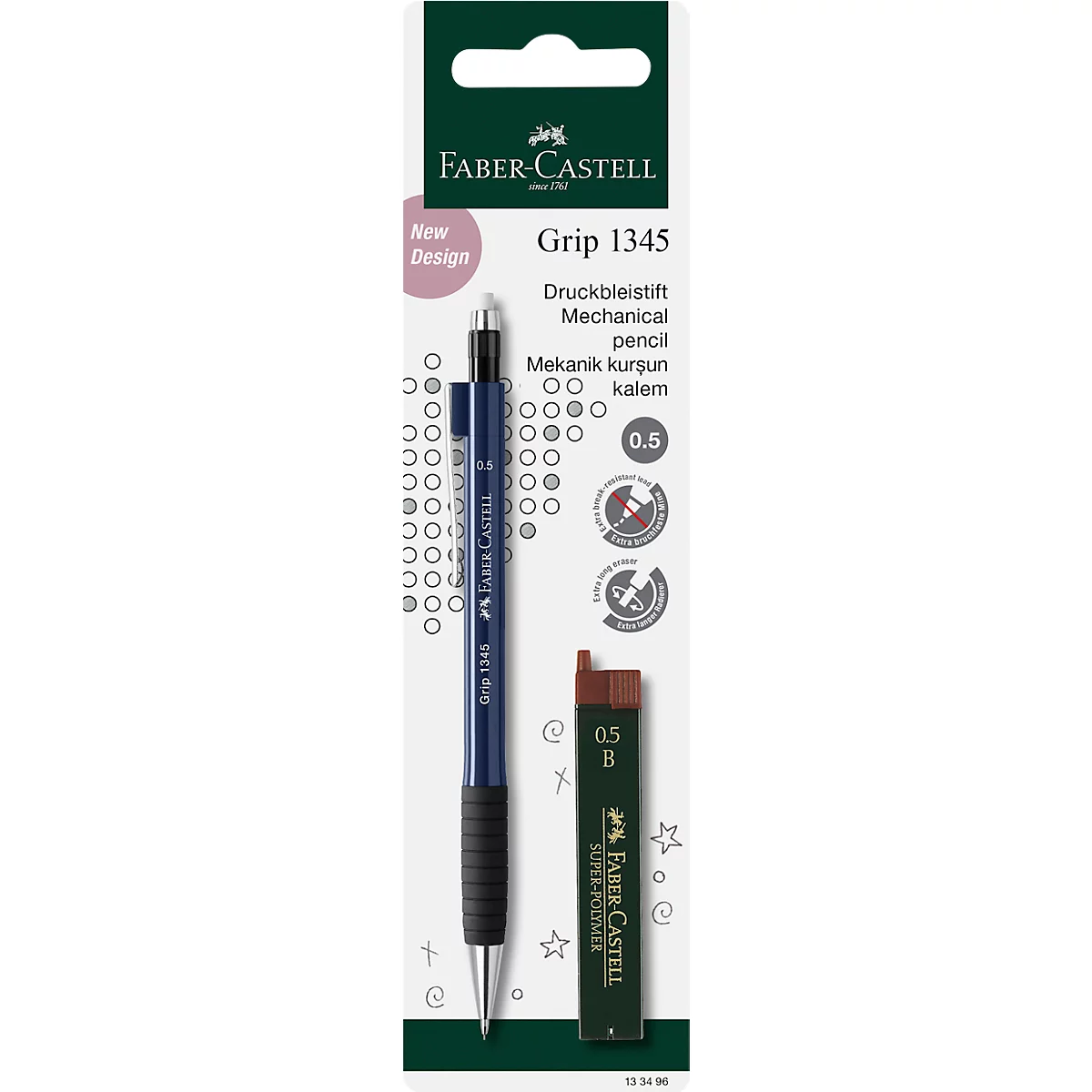 FABER-CASTELL vulpotlood Grip, zwart, 0,5 mm