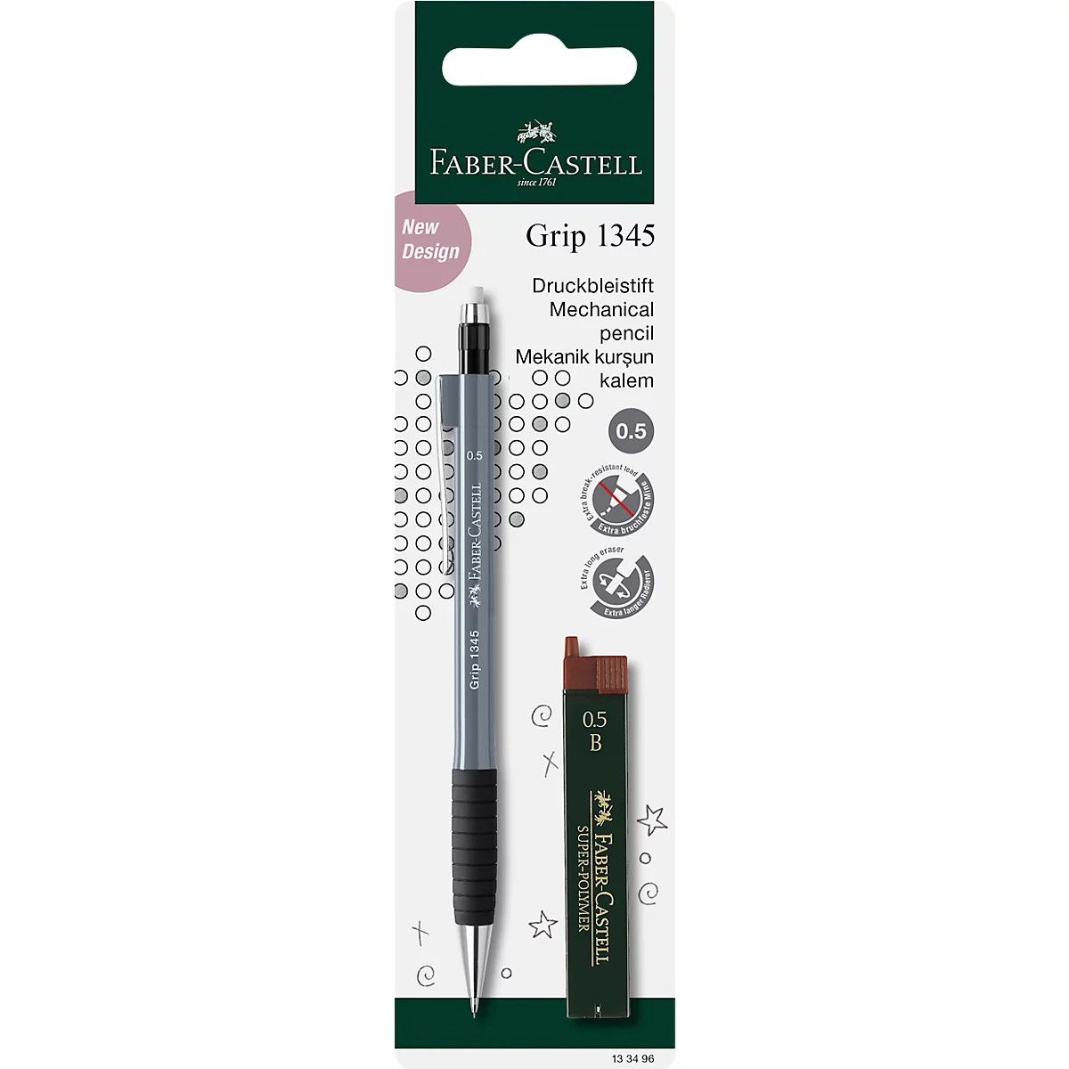 FABER-CASTELL vulpotlood Grip, zwart, 0,5 mm