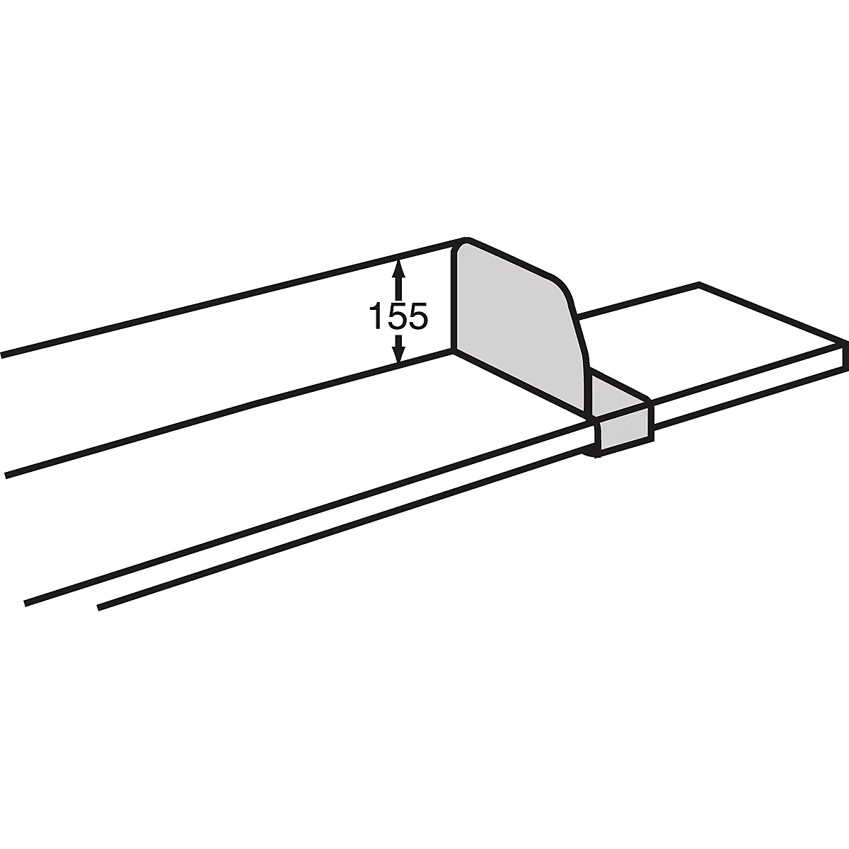 Fachteiler, verschiebbar, für Variabo Freiarmregal, T 400 mm