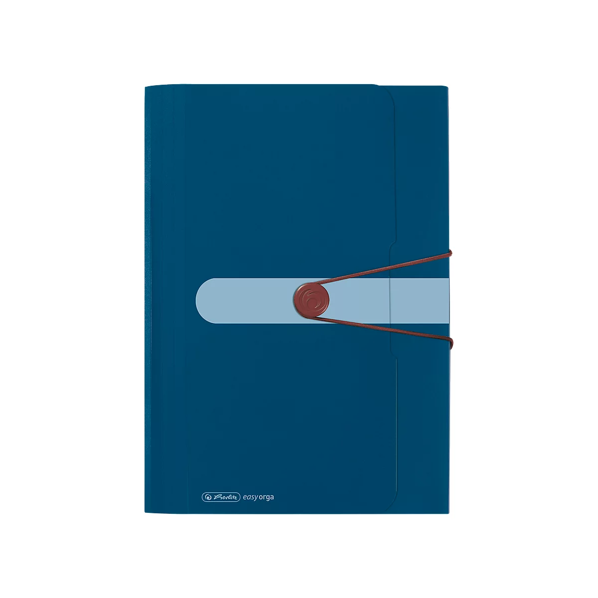 Fächermappe, A4, Recycling-PP-Folie, 12 Fächer + Visitenkarten-Tasche, dunkelblau