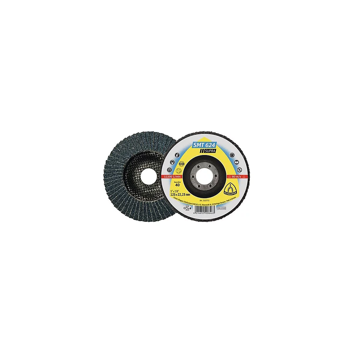 Fächerscheibe SMT 624 Supra D.115mm K.80 12Grad kon.INOX ZK