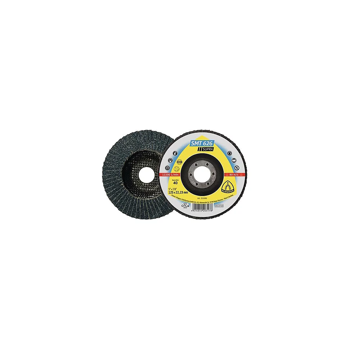 Fächerscheibe SMT 626 Supra D.115mm K.80 6Grad kon.INOX ZK
