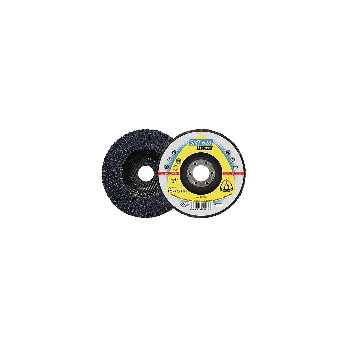 Fächerscheibe SMT 628 Supra D.115mm K.80 fl.INOX ZK KLINGSPOR