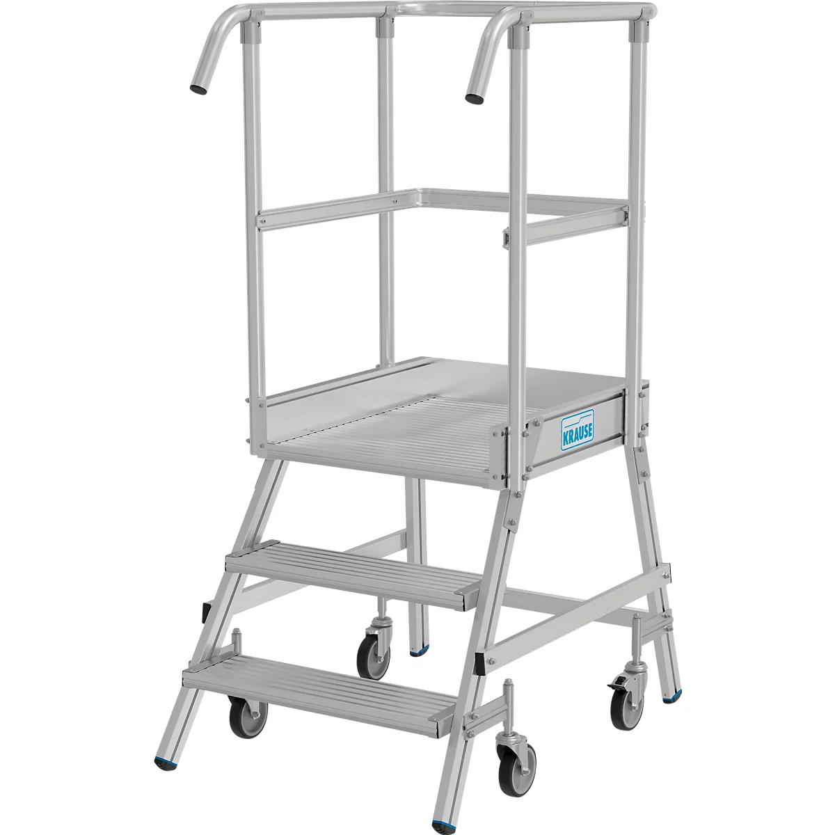 Fahrbare Podestleiter Krause Stabilo Professional, einseitig begehbar, 1x3 Stufen, 600 x 700 mm Plattform, 2750 mm Arbeitshöhe