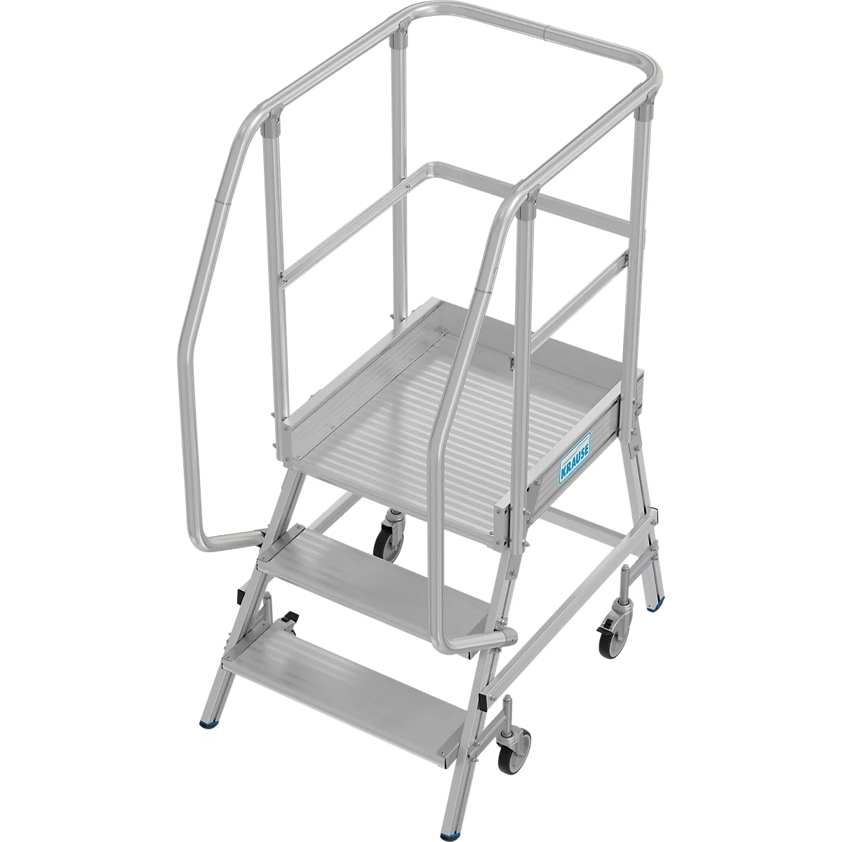 Fahrbare Podestleiter Krause Stabilo Professional, einseitig begehbar, 1x3 Stufen, 600 x 700 mm Plattform, 2750 mm Arbeitshöhe