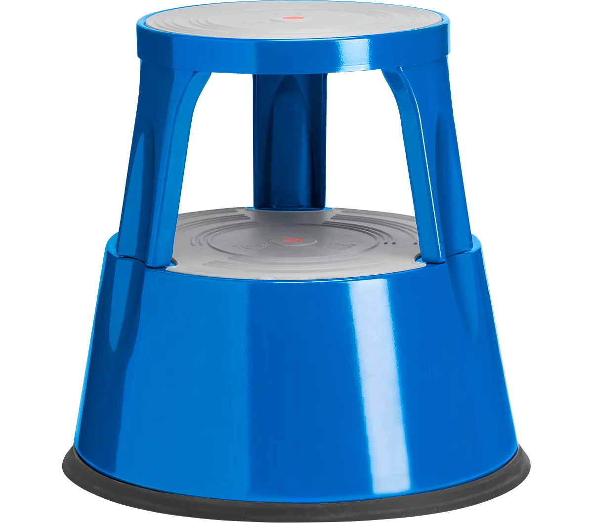 Fahrbarer Rolltritthocker, rutschfester Gummibelag, H 410 x ø 433/283 mm, bis 150 kg, blau