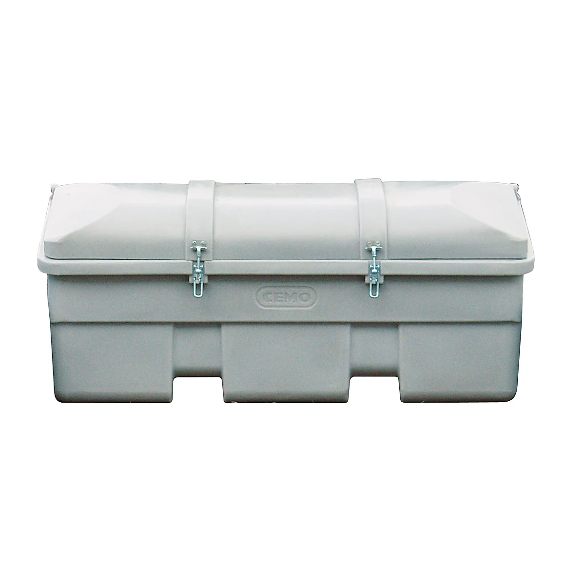 Fahrzeugbox CEMO, Polyethylen, 750 l, L 1840 x B 740 x H 940 mm, nestbar, grau/orange