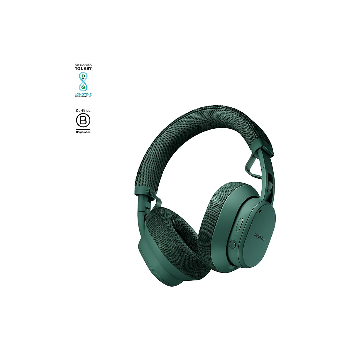 Casque vert foncé, vue détaillée. Sur fond blanc.