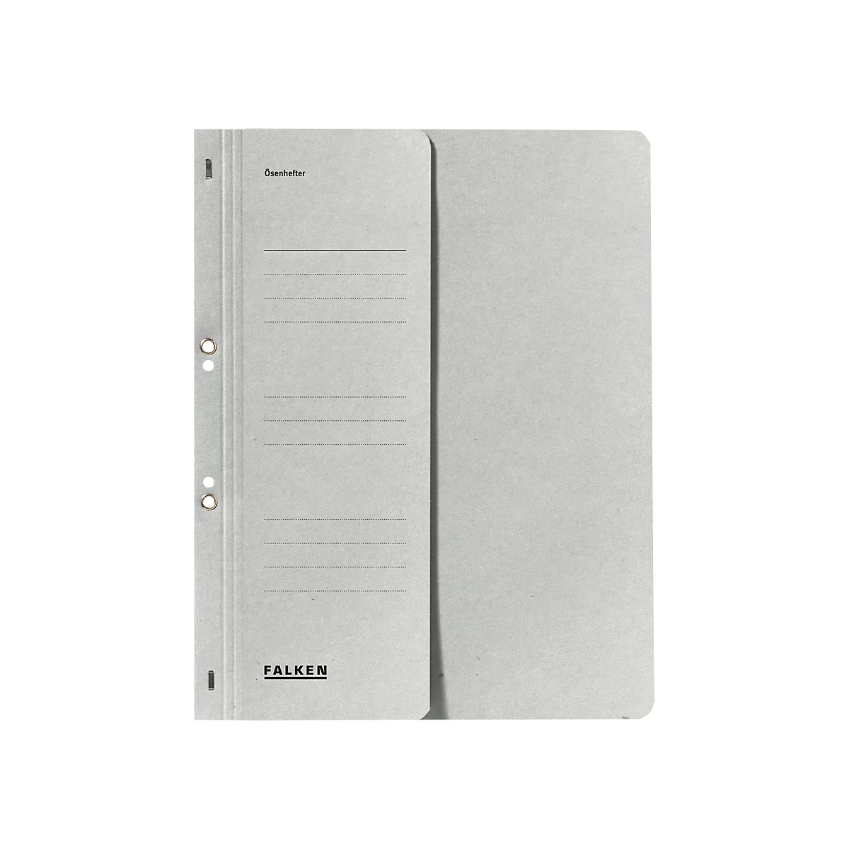 Falken eyelet binder, for DIN-A4, half lid, 1 piece, grey