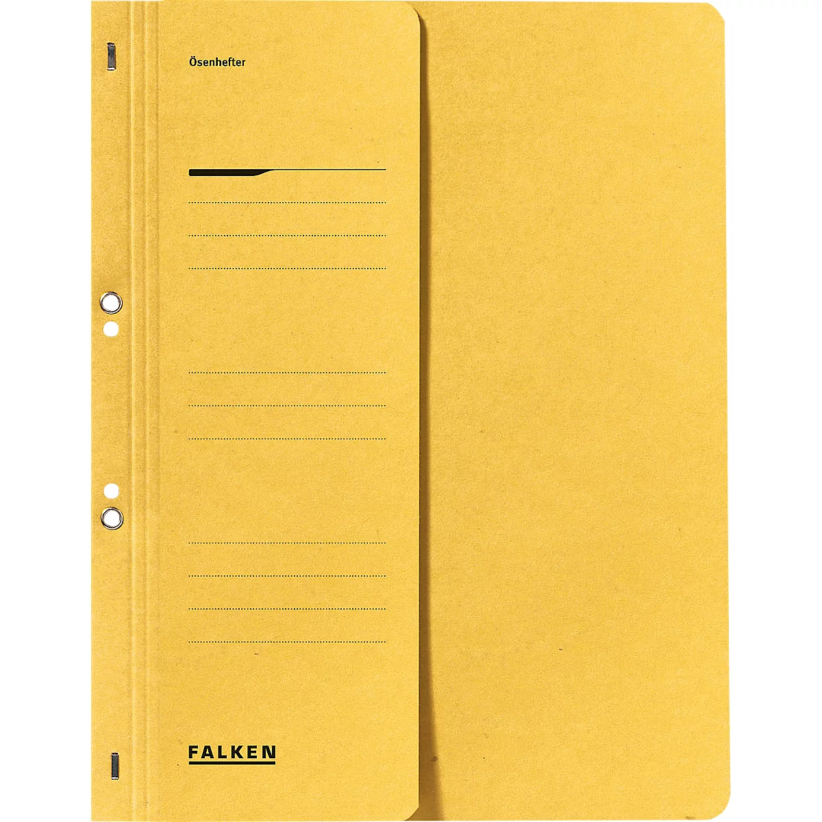 Falken eyelet binder, for DIN-A4, half lid, 1 piece, yellow