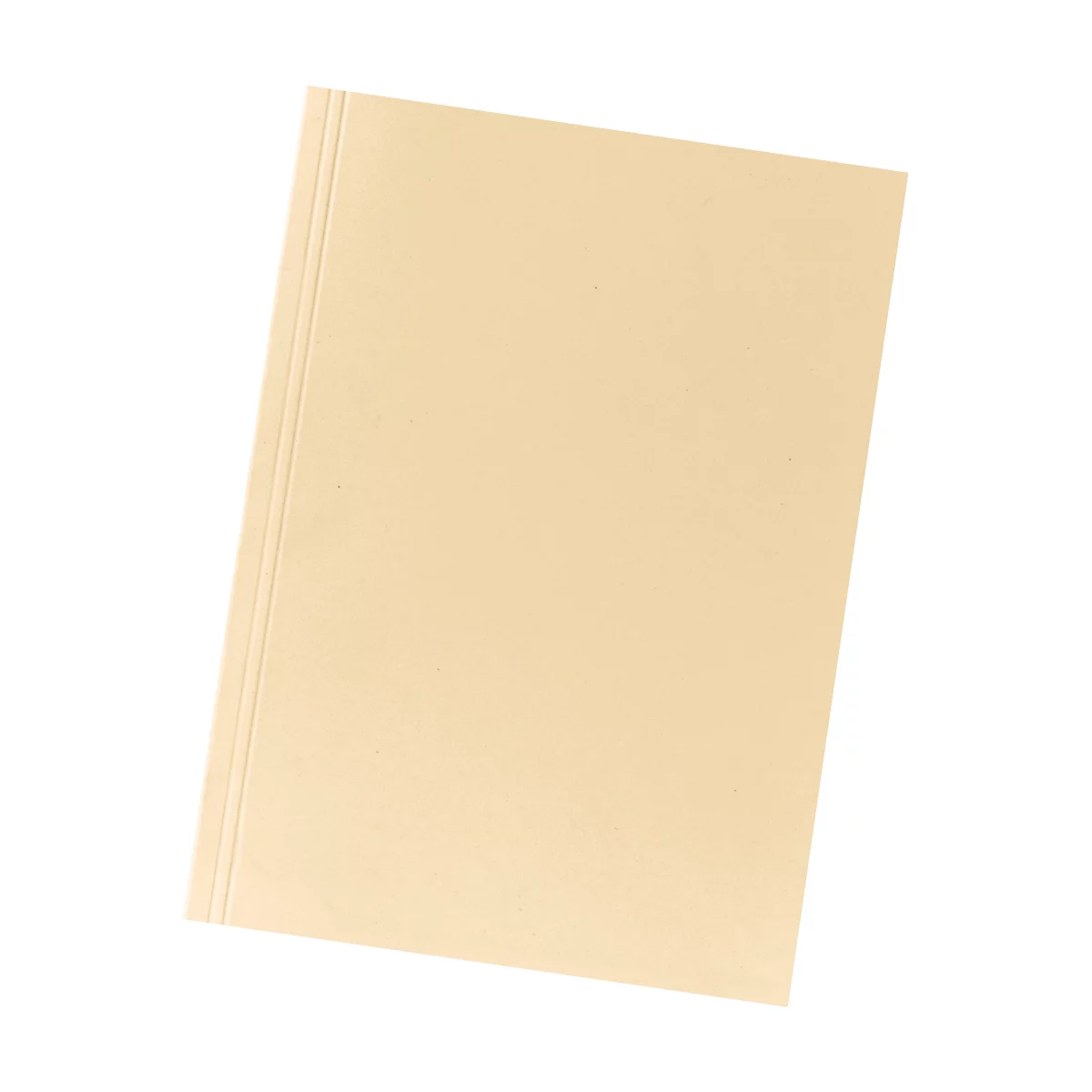 Light yellow file folder with three vertical grooves on the left edge.