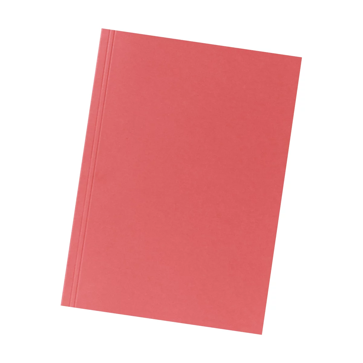 An open, red file folder, slightly shown from the side.