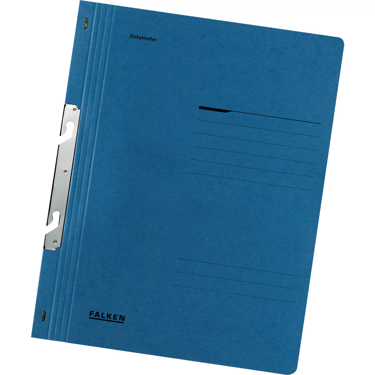 Blue folder with silver clip and the FALKEN logo.