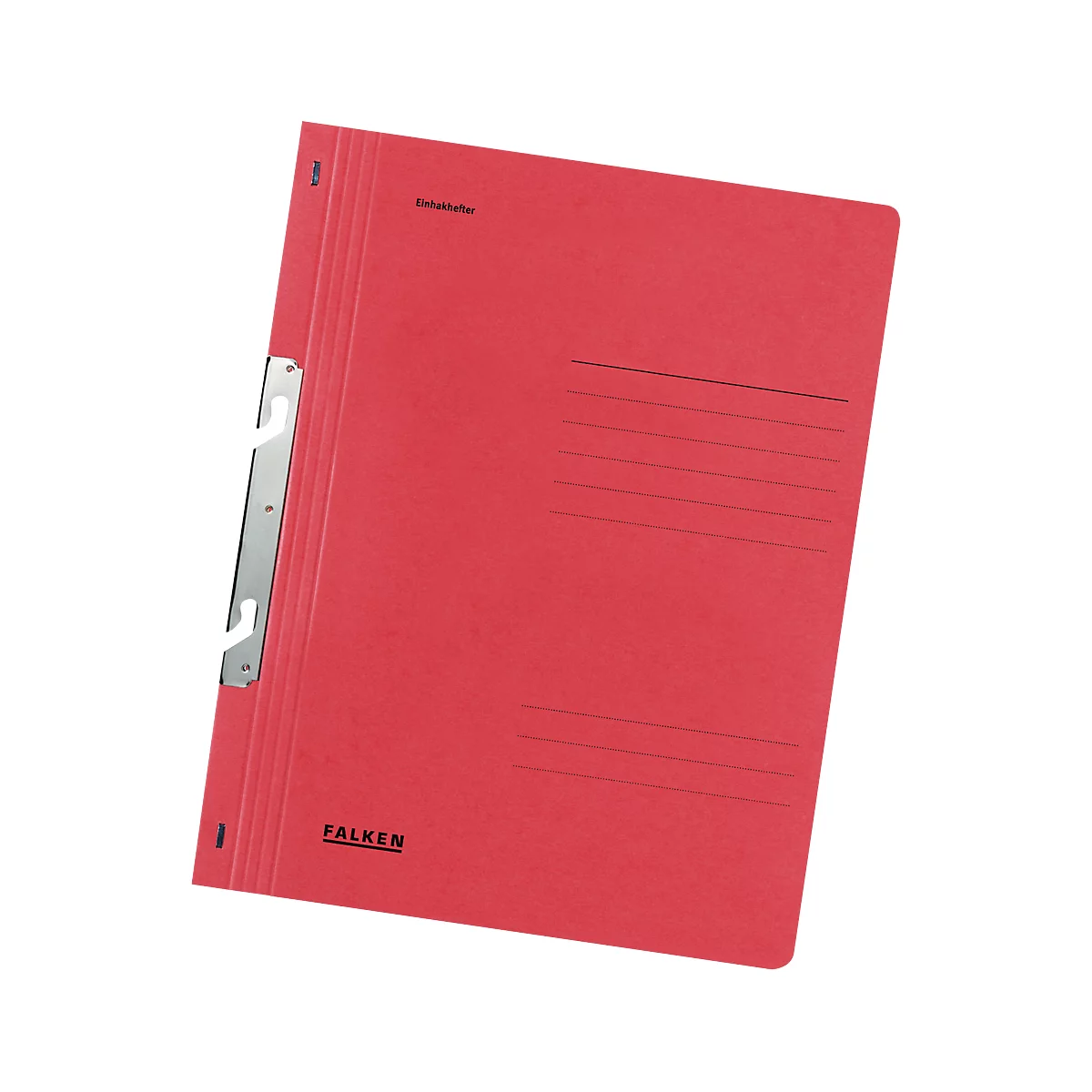 Red Falken folder with a silver clasp. The word 'Falken' is written on the folder.
