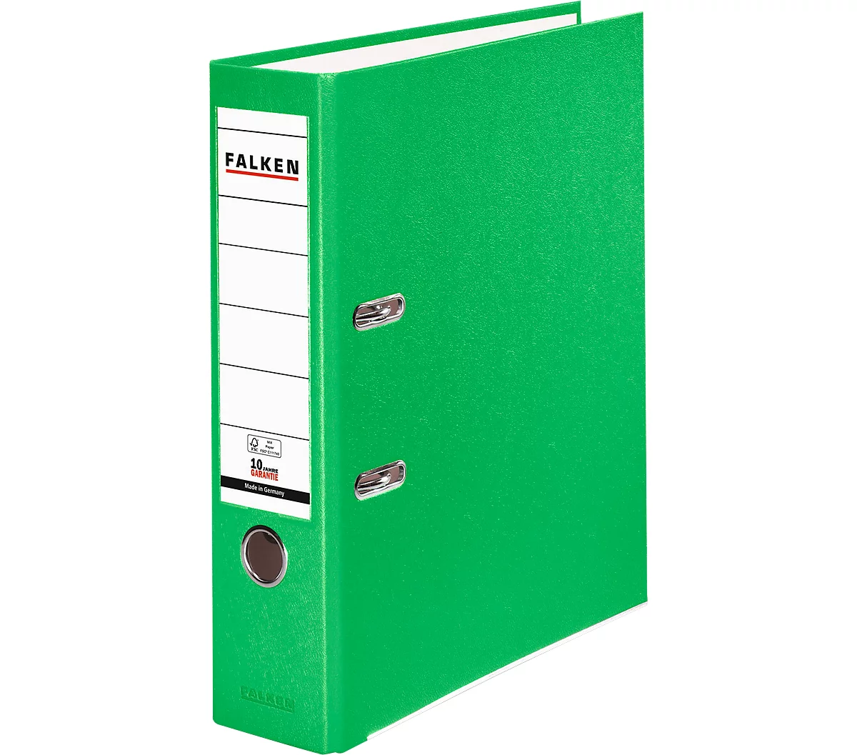 Falken PP-Color Ordner, DIN A4, Rückenbreite 80 mm, 1 Stück, hellgrün