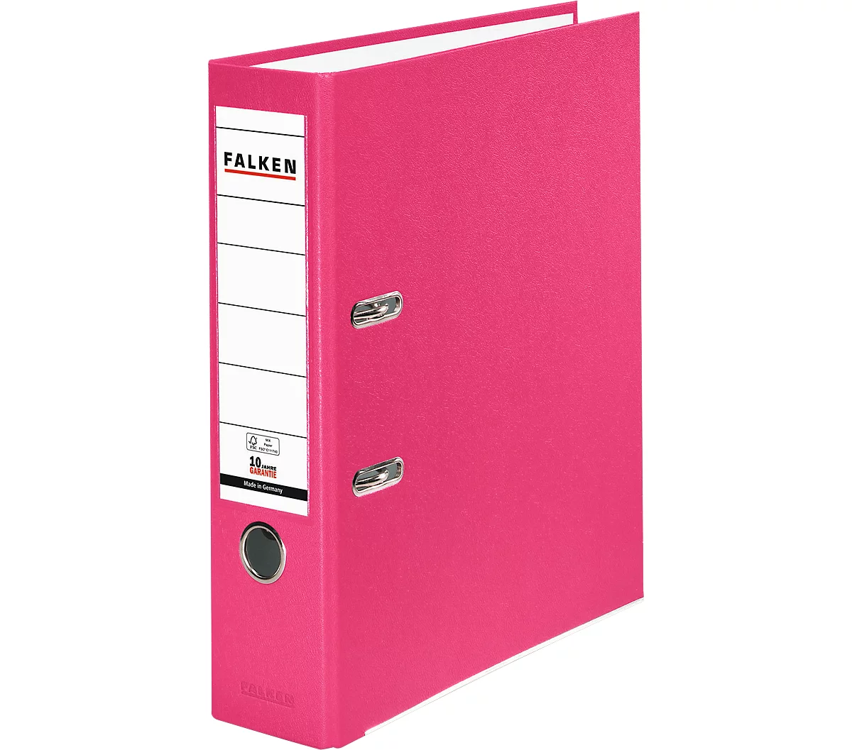 Falken PP-Color Ordner, DIN A4, Rückenbreite 80 mm, 1 Stück, pink