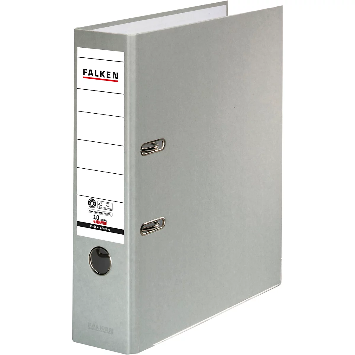 FALKEN Recycolor classeur, DIN A4, largeur dos 80 mm, 20 pièces, gris