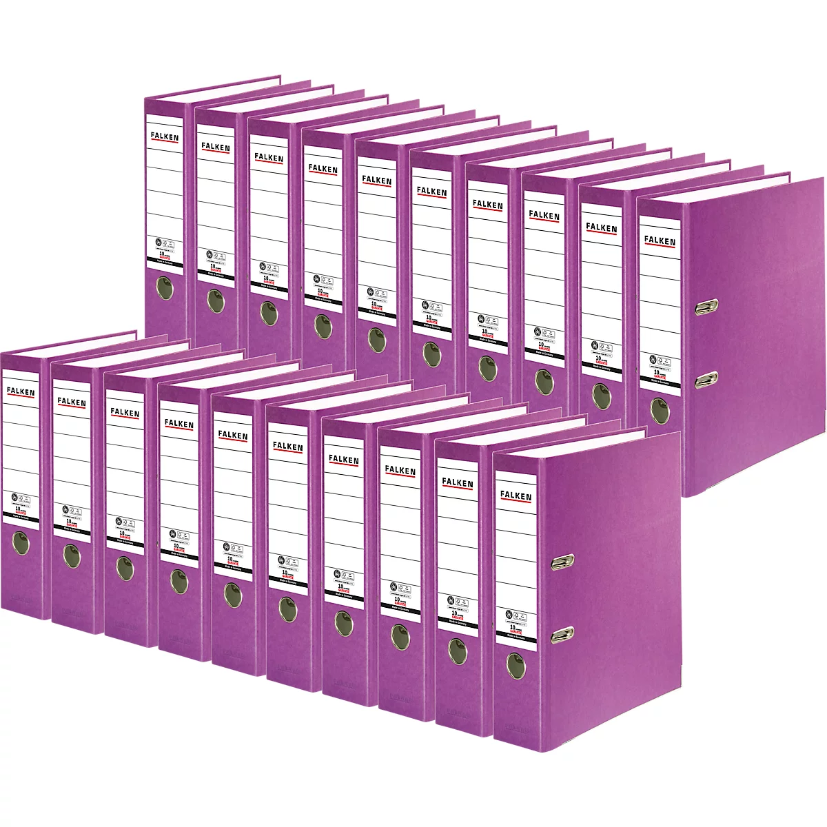 FALKEN Recycolor classeur, DIN A4, largeur dos 80 mm, 20 pièces, violet
