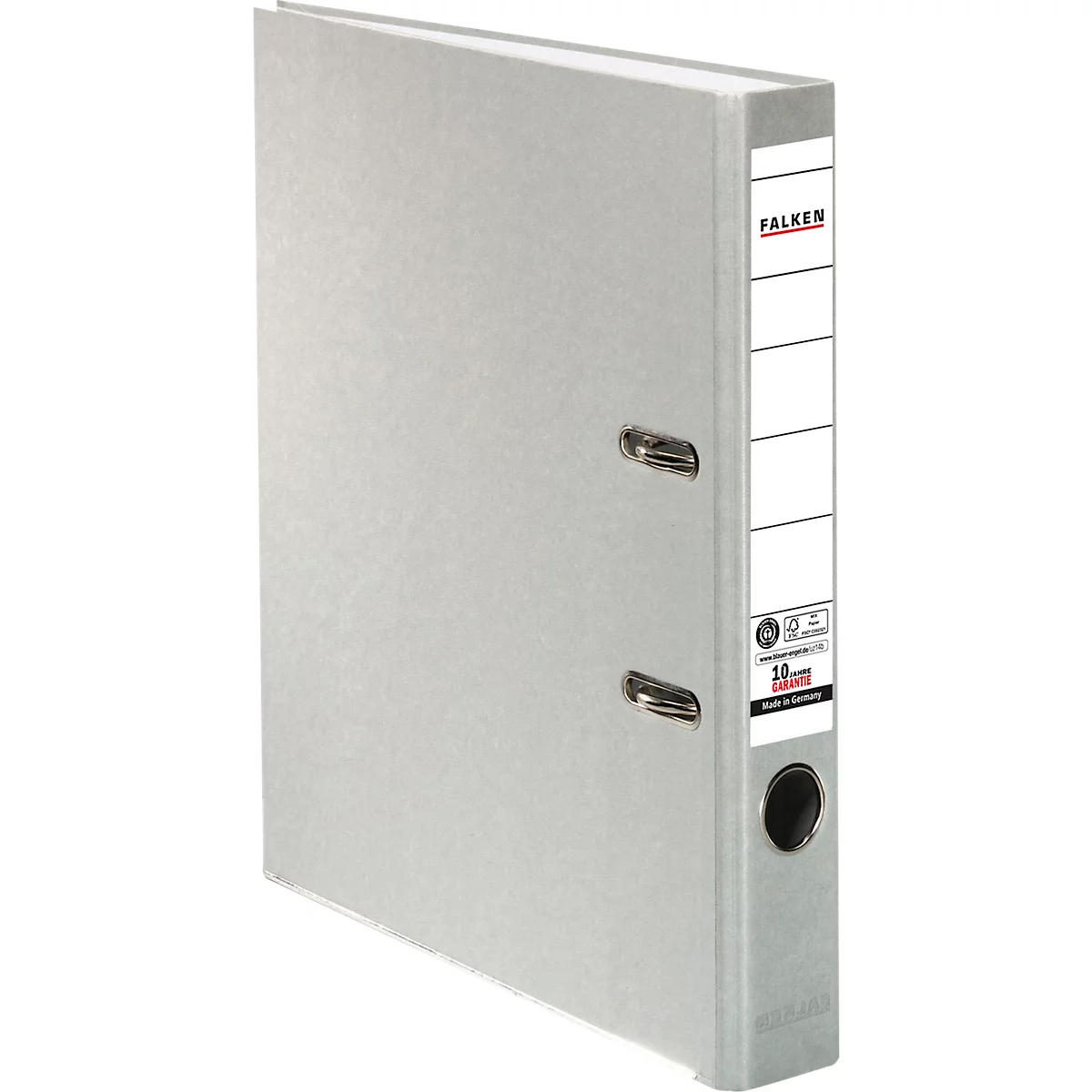 Grey file folder, with the name 'FALKEN' on the spine.