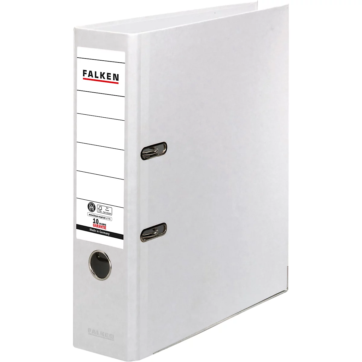 White file folder, Falken brand logo, lever mechanism.