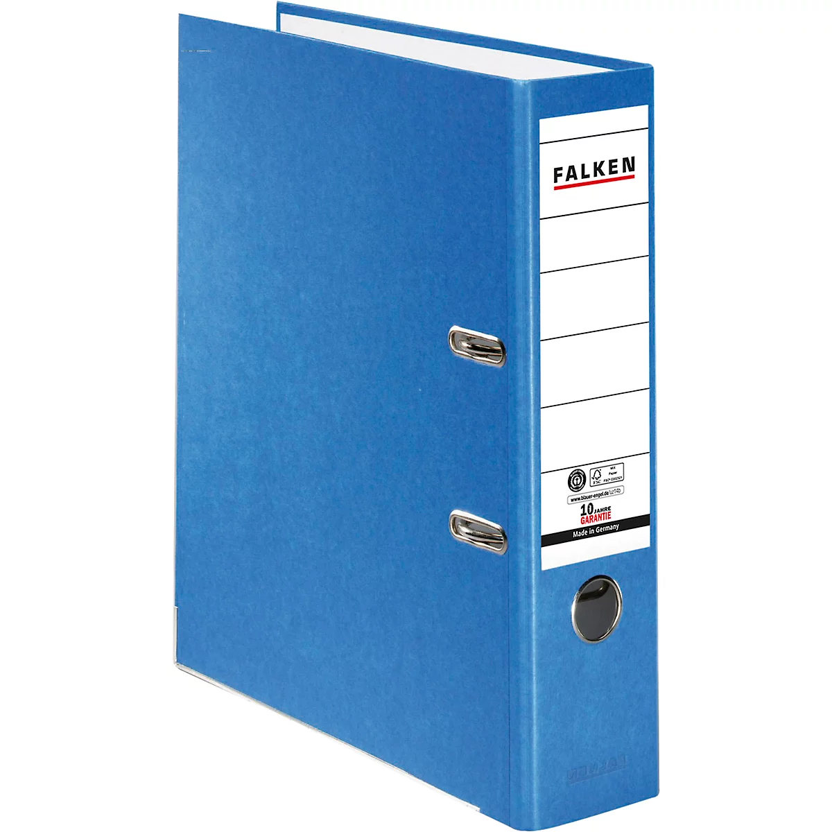 Blue file folder with a white spine. The brand name 'FALKEN' is clearly visible.