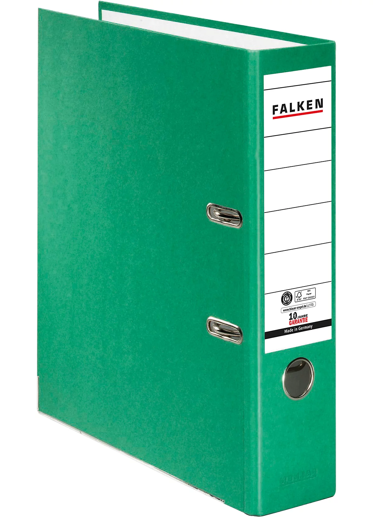 FALKEN Recycolor Ordner, DIN A4, Rückenbreite 80 mm, grün