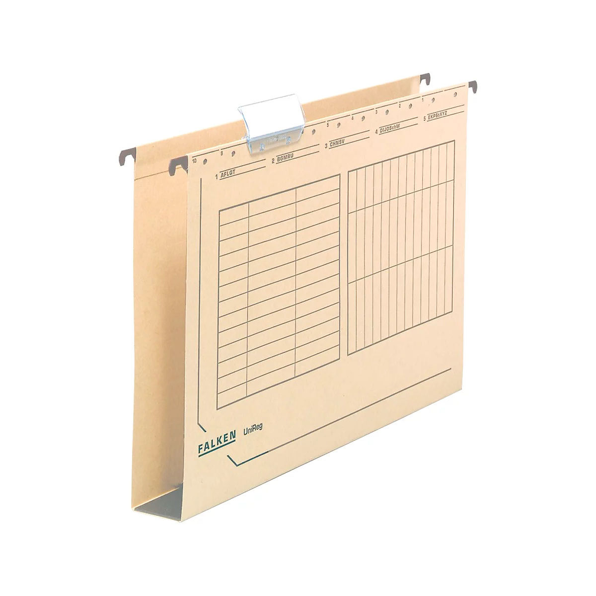 Falken UniReg, format A4, pour env. 400 feuilles, fond carton 40 mm, Ange bleu, carton recyclé, marron clair, 25 pièces