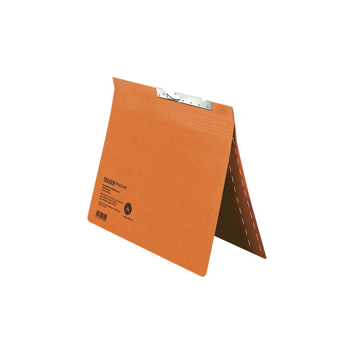 Falken zwenknietmachine, formaat A4, voor max. 200 vel, gleufperforatie, officieel nieten, gerecycled karton, oranje, 50 st.