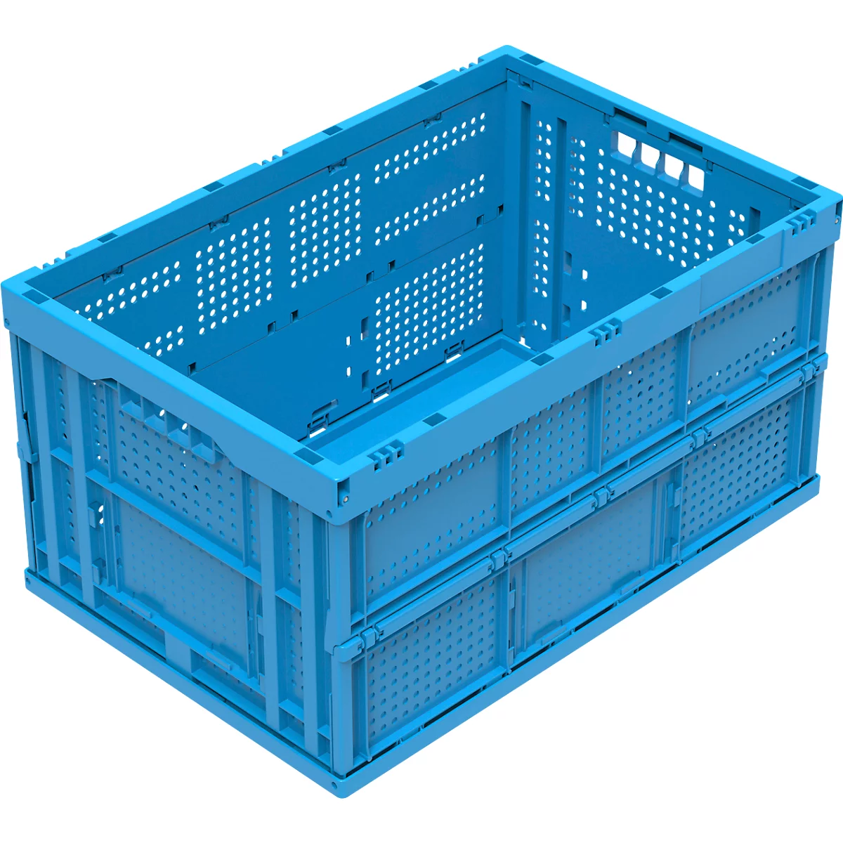 Faltbox im EURO-Maß FK 643-61, ohne Deckel, Durchfassgriff, 60 l, Polypropylen, blau