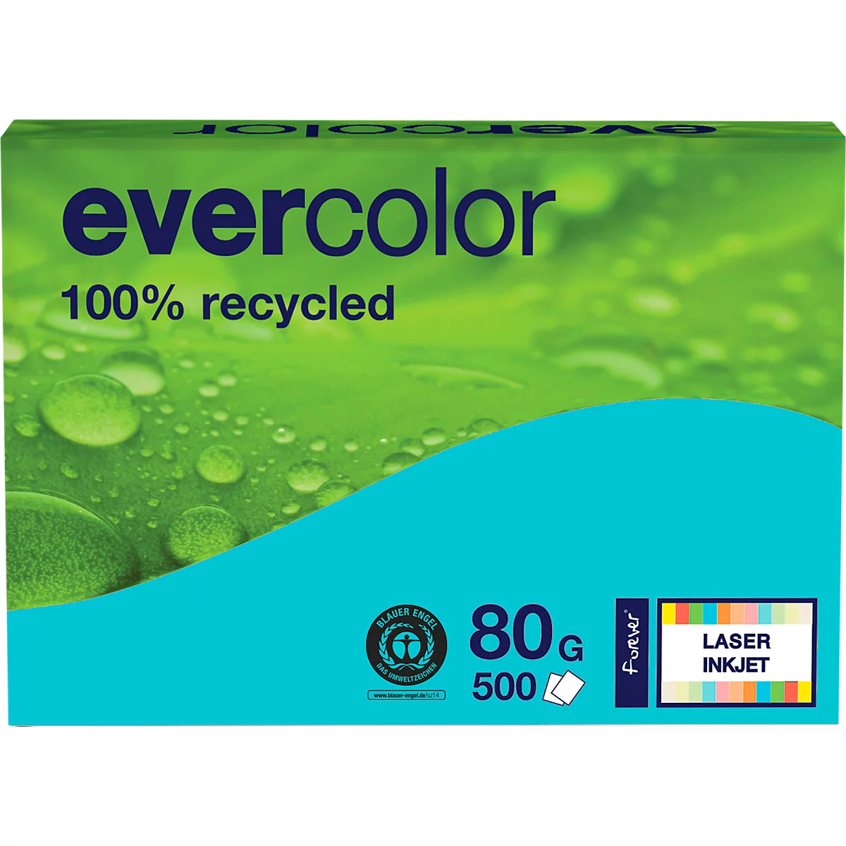 Farbiges Kopierpapier EVERCOLOR, DIN A4, 80 g/m², dunkelblau, 1 Paket = 500 Blatt