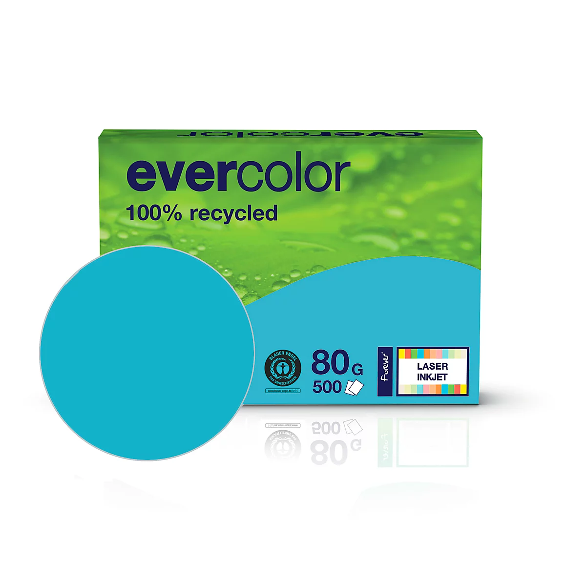 Farbiges Kopierpapier EVERCOLOR, DIN A4, 80 g/m², dunkelblau, 1 Paket = 500 Blatt