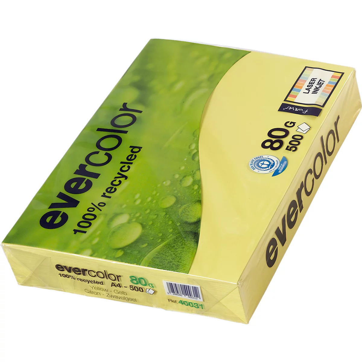 Farbiges Kopierpapier EVERCOLOR, DIN A4, 80 g/m², gelb, 1 Paket = 500 Blatt