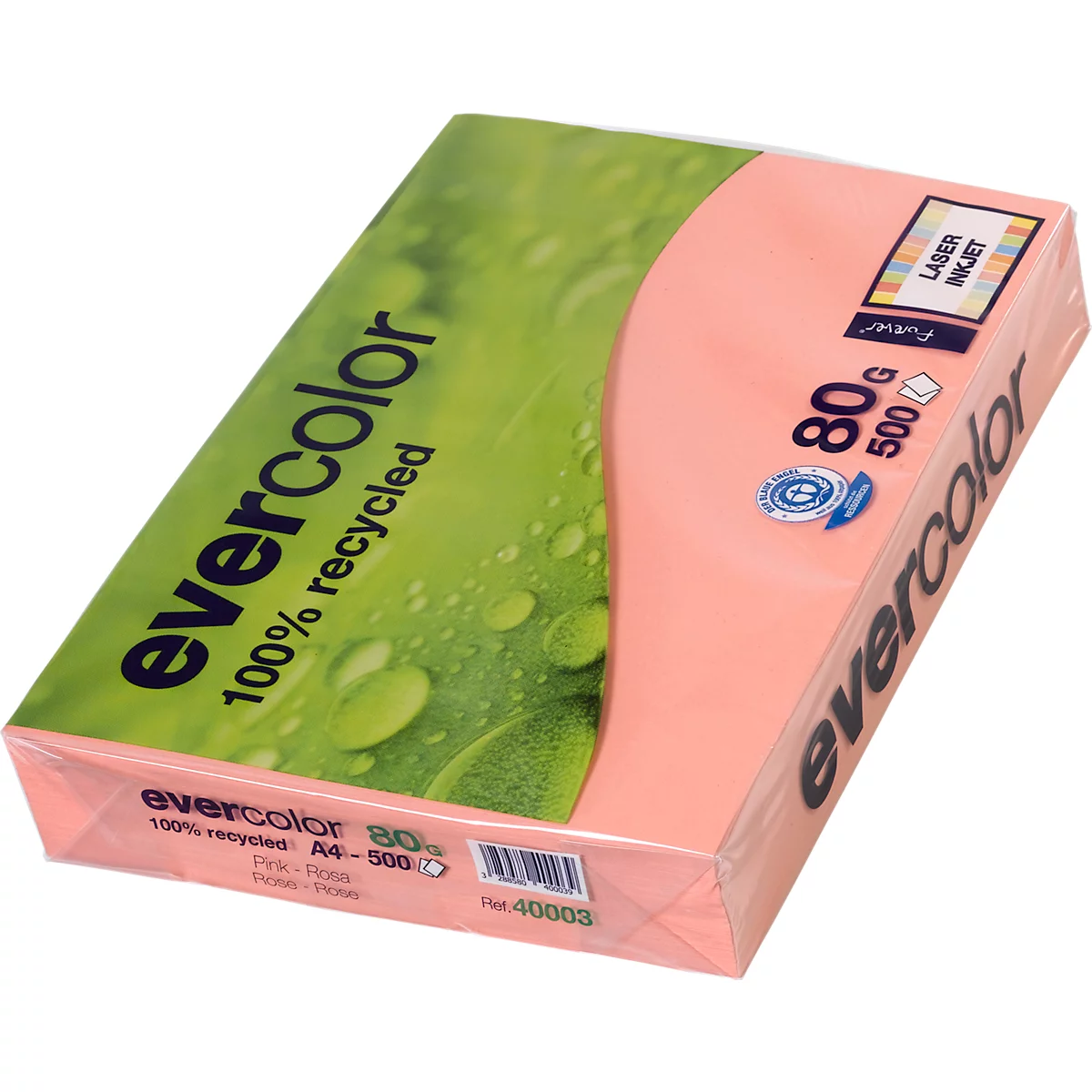 Farbiges Kopierpapier EVERCOLOR, DIN A4, 80 g/m², hellgrün, 1 Paket = 500 Blatt