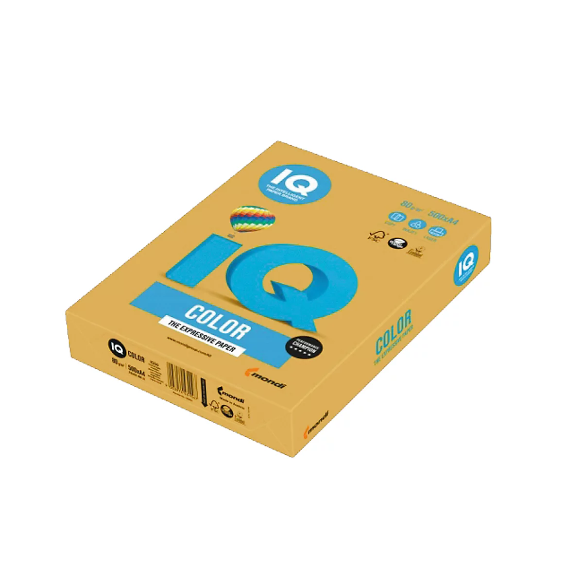 Farbiges Kopierpapier Mondi IQ Color, DIN A3, 80 g/m², altgold, 1 Paket = 500 Blatt