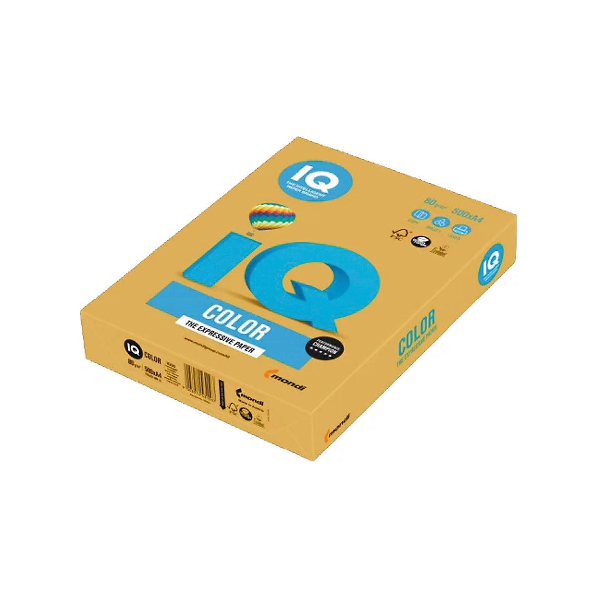 Farbiges Kopierpapier Mondi IQ Color, DIN A4, 80 g/m², altgold, 1 Paket = 500 Blatt